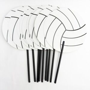 Volleyball Hand Fans 10 Pack Sports Party Favors Team Spirit Cooling Fans White